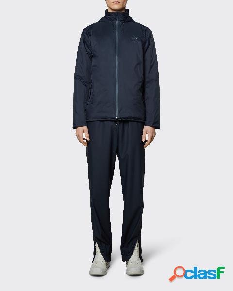 Giubbino Padded Nylon Jacket blu con cappuccio