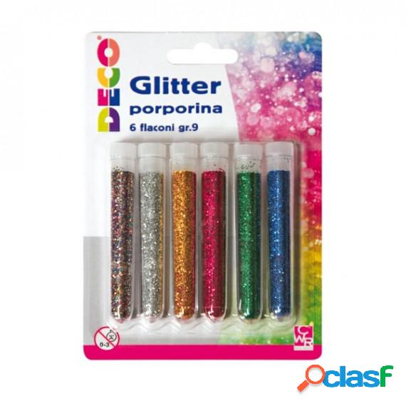 Glitter grana fine - 12ml - colori assortiti - DECO -