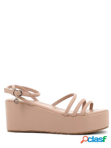 Gold&Gold Sandali a listelli con zeppa, GP22-317 2527 - Pink