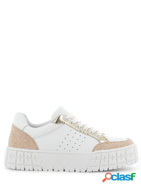 Gold&Gold Sneakers donna con suola alta e lacci, GB371 2472