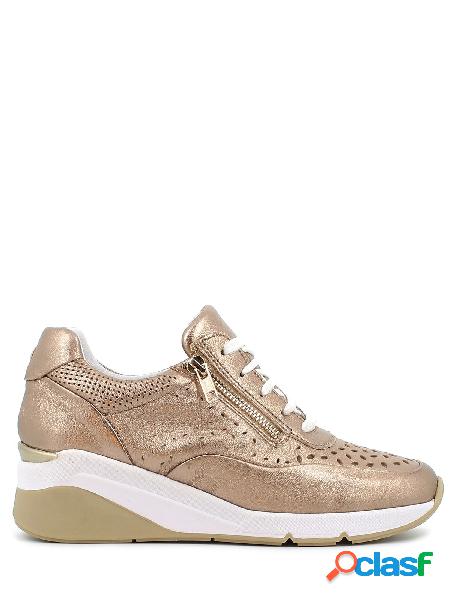 Io Donna Sneakers comfort in pelle traforata con cerniera e