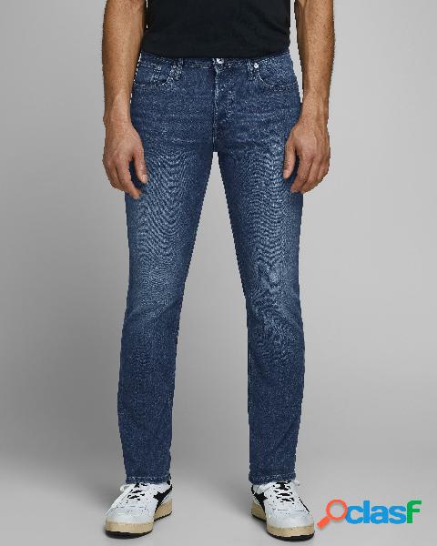 Jeans Glenn slim fit in cotone stretch lavaggio medio stone