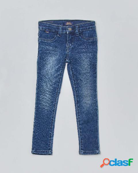 Jeans in cotone stretch lavaggio scuro stone washed 4-6 anni
