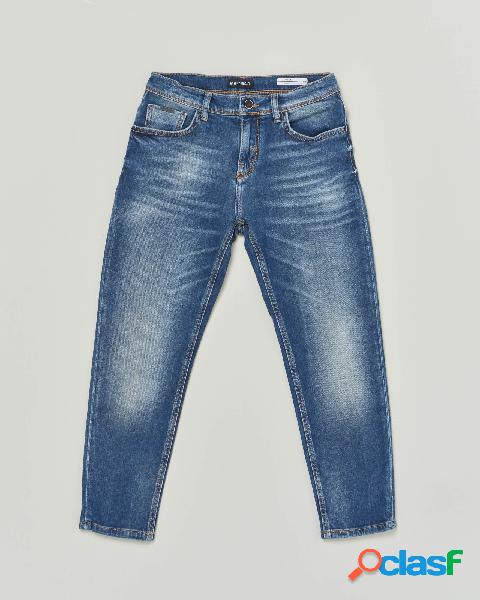 Jeans lavaggio medio stone washed carrot fit 10-16 anni