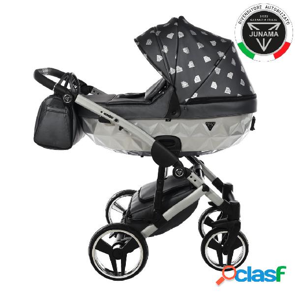 Junama Diamond GLOW V2 3 in 1 PELLE GRIGIO Navicella Grigia