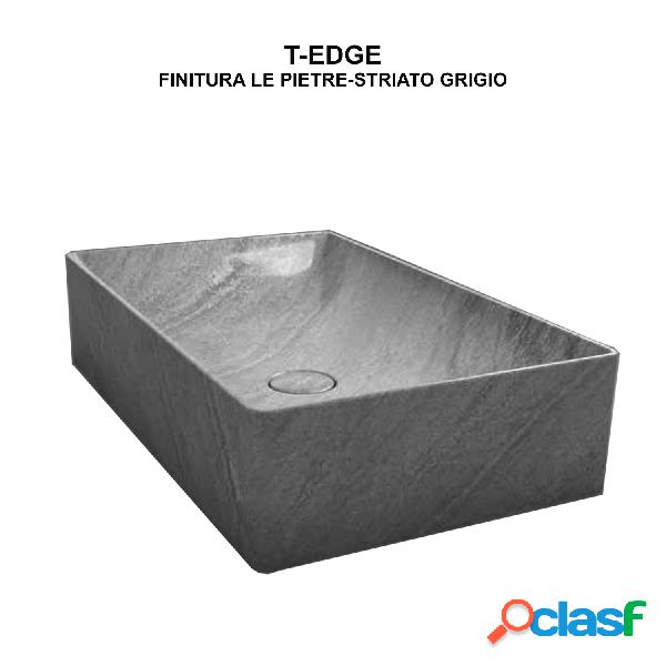 Lavabo d'appoggio striato grigio Ceramica Globo Le Pietre
