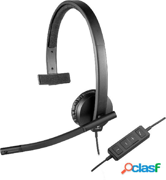 Logitech H570e Computer Cuffie Over Ear via cavo Mono Nero