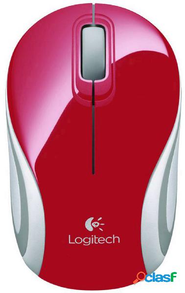 Logitech M187 Mouse wireless Senza fili (radio) Ottico Rosso