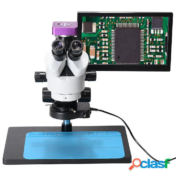Microscopio stereo trinoculare 7X-45X 51MP Microscopio