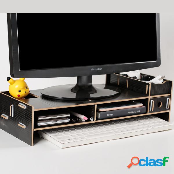 Monitor per computer in legno fai-da-te Stand Holder