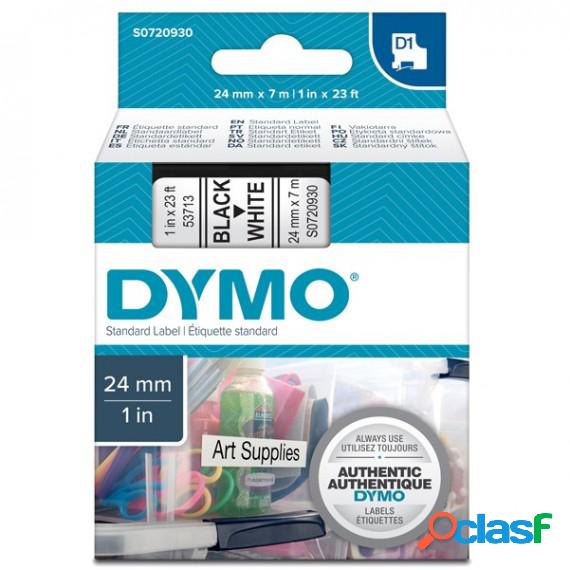 Nastro D1 537130 - 24 mm x 7 mt - nero/bianco - Dymo