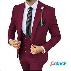Nero Argento Giallo Uomo Matrimonio Abiti Set 3 pezzi Tinta