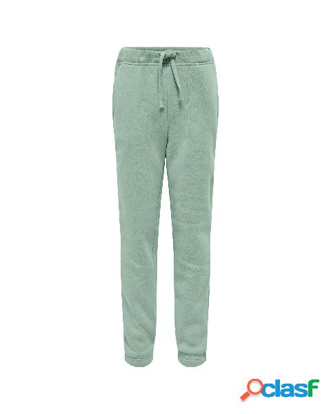 Pantalone verde menta in felpa di cotone 10-14 anni