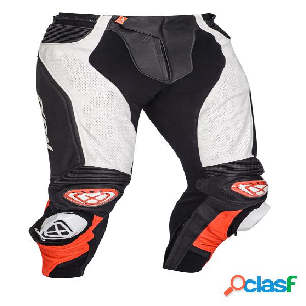 Pantaloni moto pelle Ixon VENDETTA EVO Nero Bianco Rosso