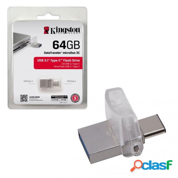Pendrive 64Gb Datatraveler Microduo Usb 3.0 3.1 Dtduo3C64Gb