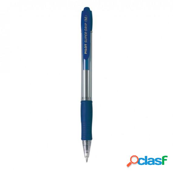 Penna a sfera a scatto Supergrip - punta media 1,0mm - blu -