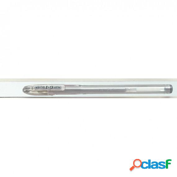 Penna a sfera gel G 1 - punta 0.7 mm - silver - Pilot
