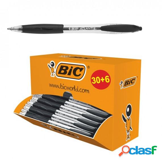 Penne a sfera a scatto Atlantis - punta 1,0mm - nero - Bic -