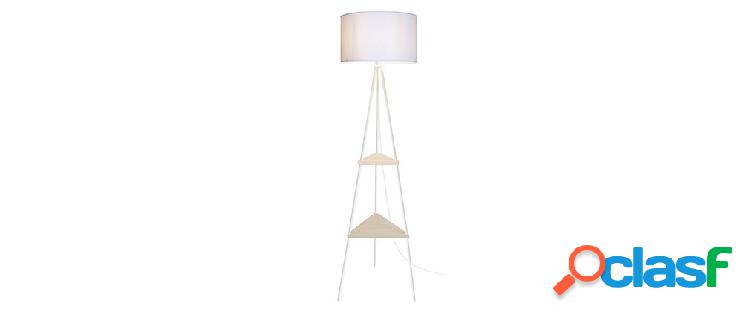 Piantana di design in metallo bianco e legno YIN