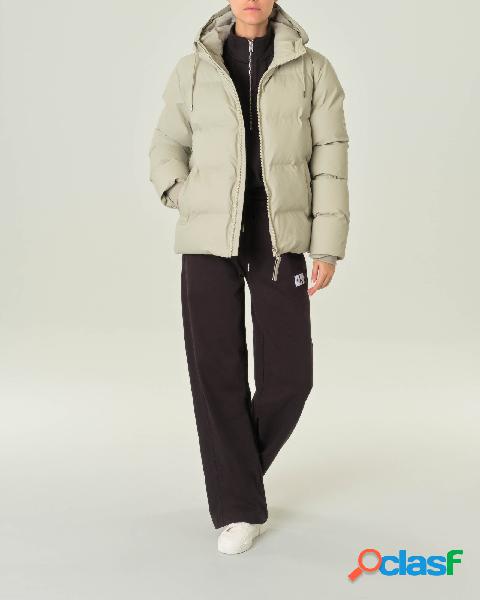 Piumino color gesso Puffer Jacket in tessuto matt isolante