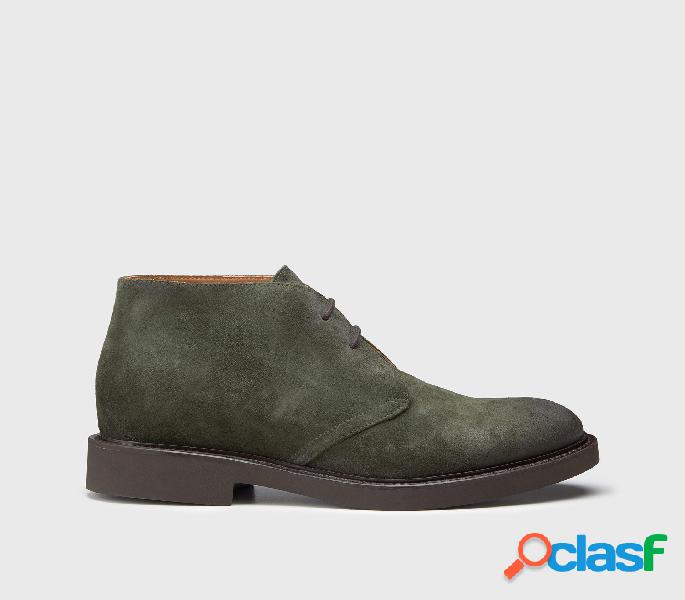 Polacchini in suede verde "oliva" Verde 44M_U
