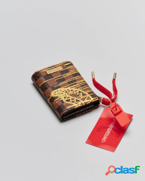 Portafoglio piccolo Paris Paint Wallet a scacchi neri e
