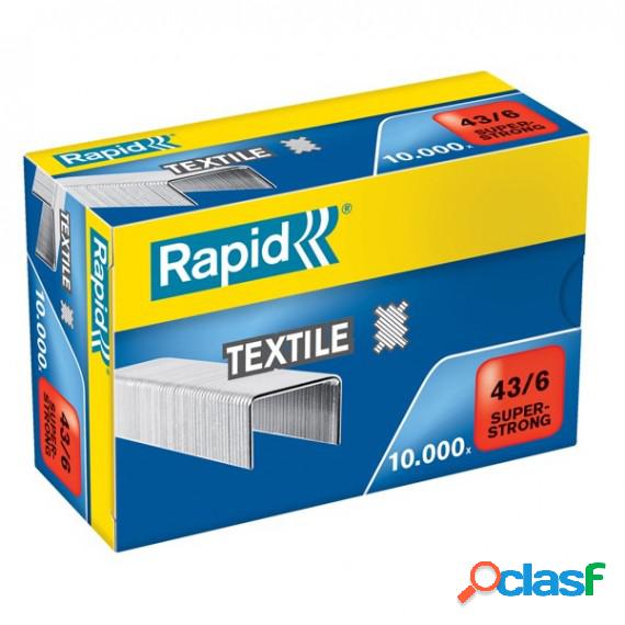 Punti Rapid Super Strong Textile - 43/6 - acciaio zincato -