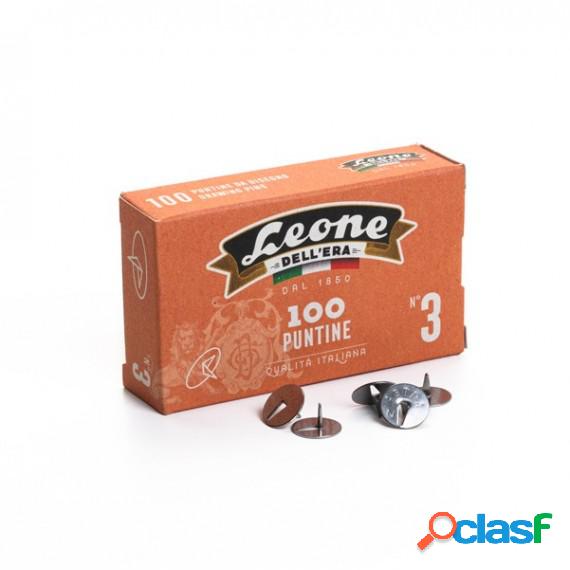 Puntine - n. 3 - acciaio lucido - Leone - conf. 100 pezzi