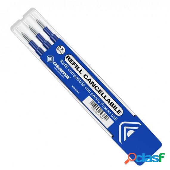 Refill per penne gel cancellabili - punta 0,7 mm - blu -