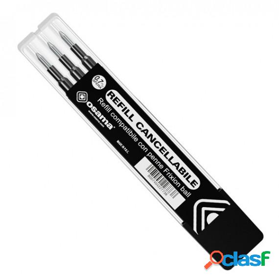 Refill per penne gel cancellabili - punta 0,7 mm - nero -