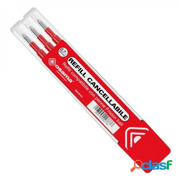 Refill per penne gel cancellabili - punta 0,7 mm - rosso -
