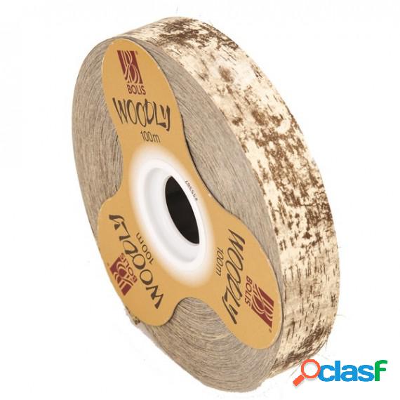 Rotolo nastro Woodly - corteccia/avorio - 24mm x 100mt -