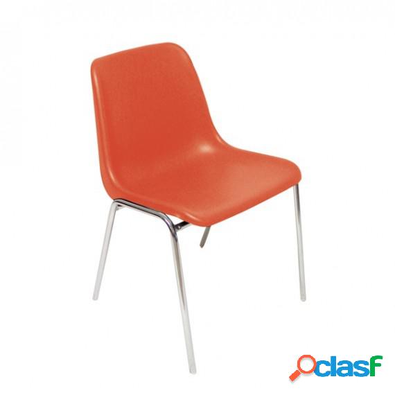 Sedia attesa Esse - senza braccioli - acciaio/PPL - rosso -