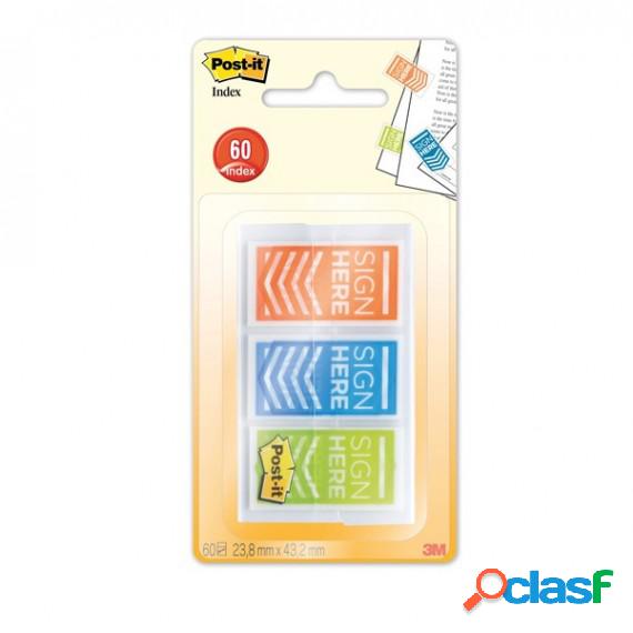 Segnapagina Post it Index Medium SIGN HERE - 682-SH-OBLEU -