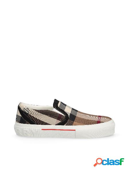 Sneaker In Cotone Con Motivo Exaggerated Check