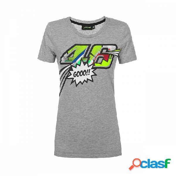 T-Shirt donna VR46 POP ART Melange Grigio