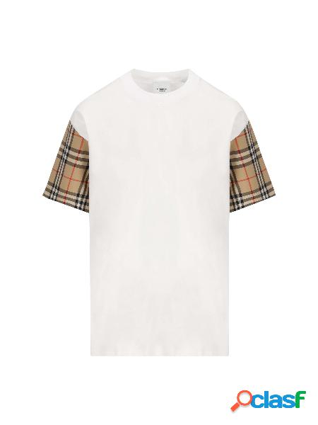 T-shirt Oversize In Cotone Con Maniche Vintage Check