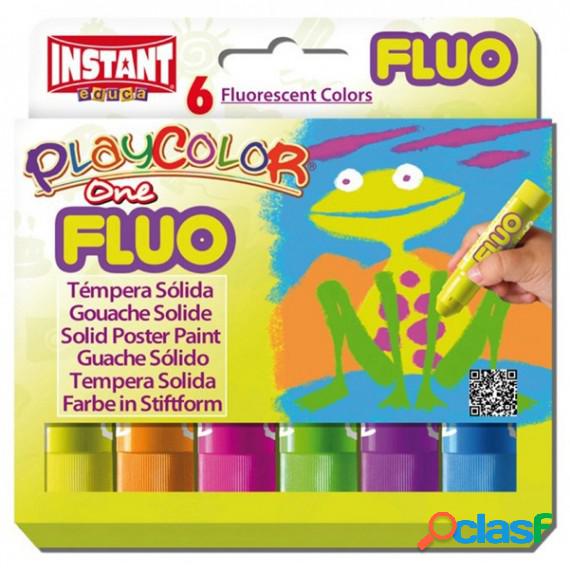 Tempera solida in stick Playcolor - 10 gr - colori fluo -