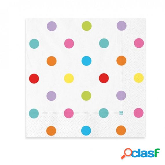 Tovaglioli - multicolor - pois - 33 x 33 cm - Big Party -