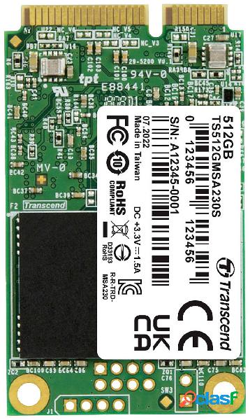 Transcend MSA230S 512 GB Memoria SSD interna mSATA mSATA