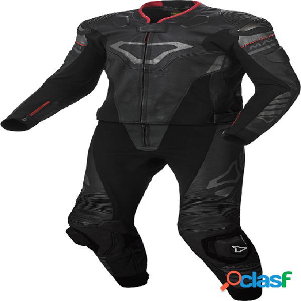 Tuta moto pelle divisibile Macna Tracktix Nero