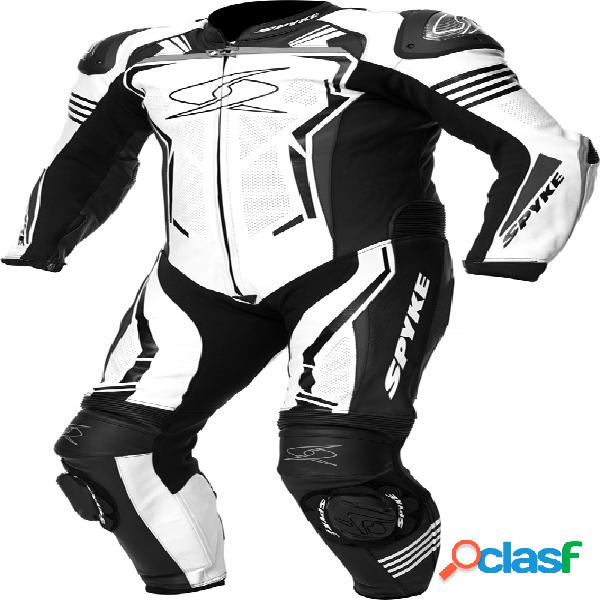 Tuta moto pelle intera estiva Spyke ASSEN RACE 2.0 Bianco