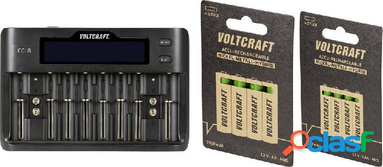 VOLTCRAFT CC-8 + HR03 SE + HR6 SE Caricabatterie universale