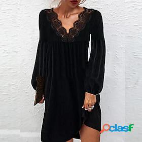 Womens Casual Dress Shift Dress Black Dress Mini Dress Black