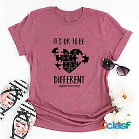 Womens Home Daily T shirt Tee Short Sleeve Graphic Heart