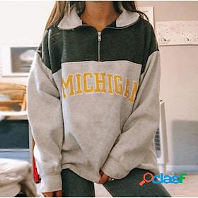 Womens Pullover Zip Sweatshirt Zipper Fuzzy Sherpa Fleece