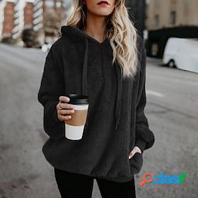 Women's Pure Color Solid / Plain Color Winter Regular claret