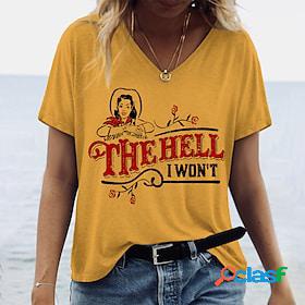 Womens T shirt Tee Text Portrait Casual Weekend Portrait