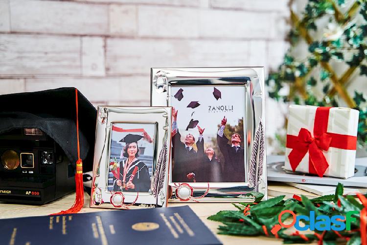 Zanolli Cornice Portafoto Laurea argento bilaminato argento