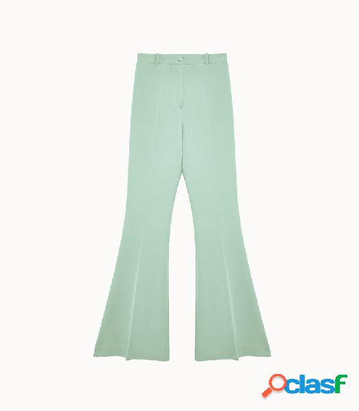 hebe studio pantalone bianca in tessuto colore verde